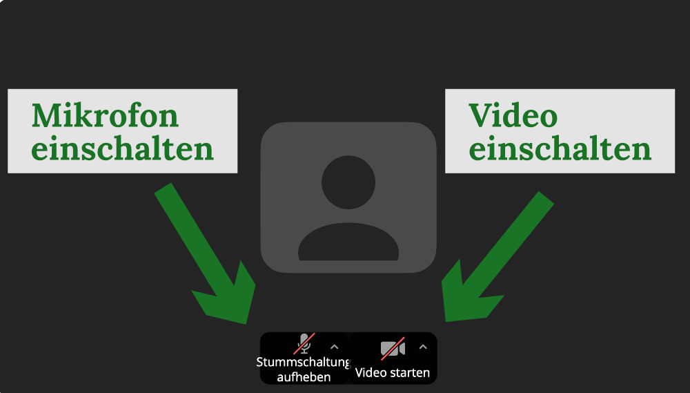 Mikrofon und Video einschalten