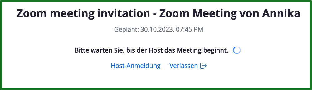 Bitte warten, bis das Meeting beginnt.